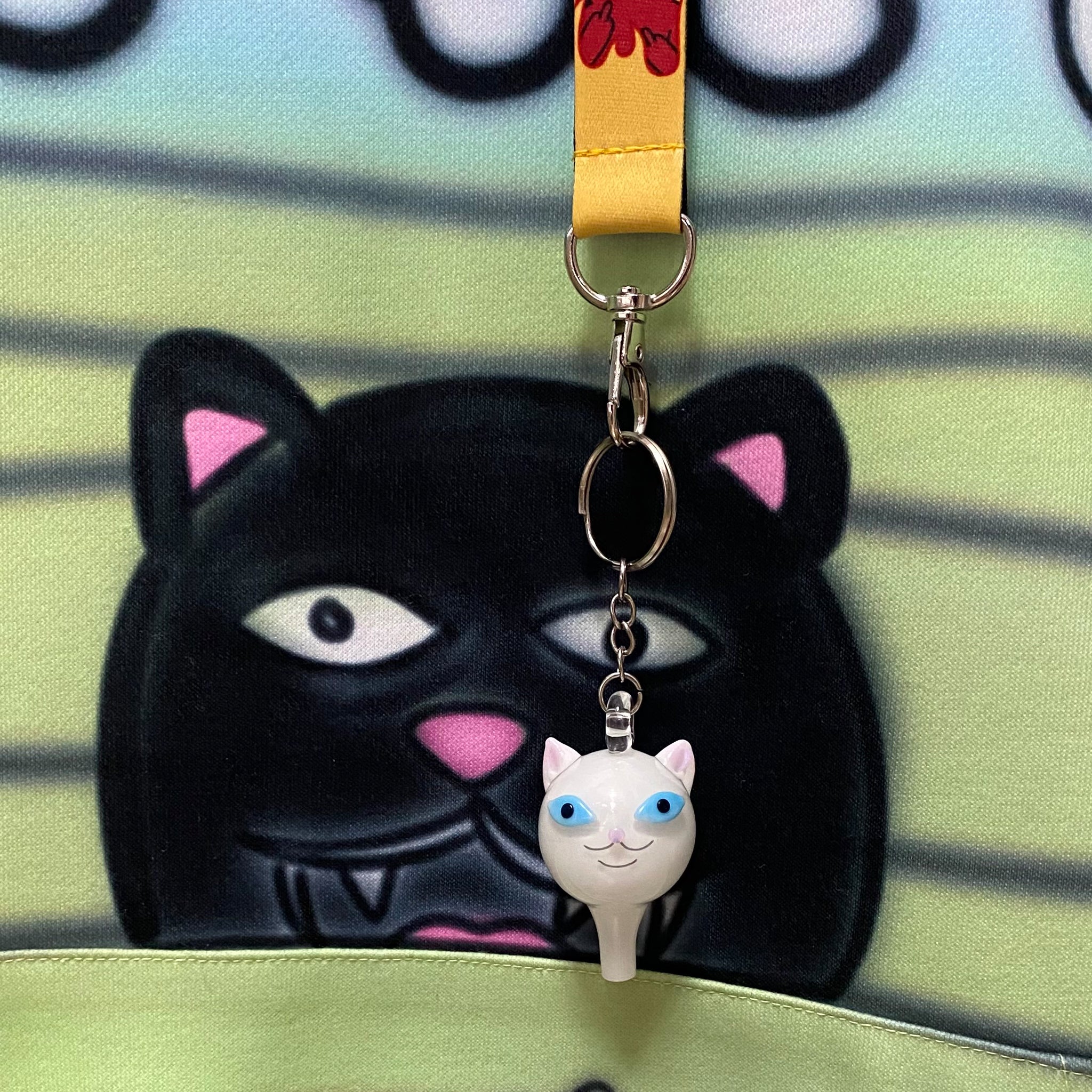 Empire Glassworks Lord Nermal Glass Carb Cap Keychain (White)
