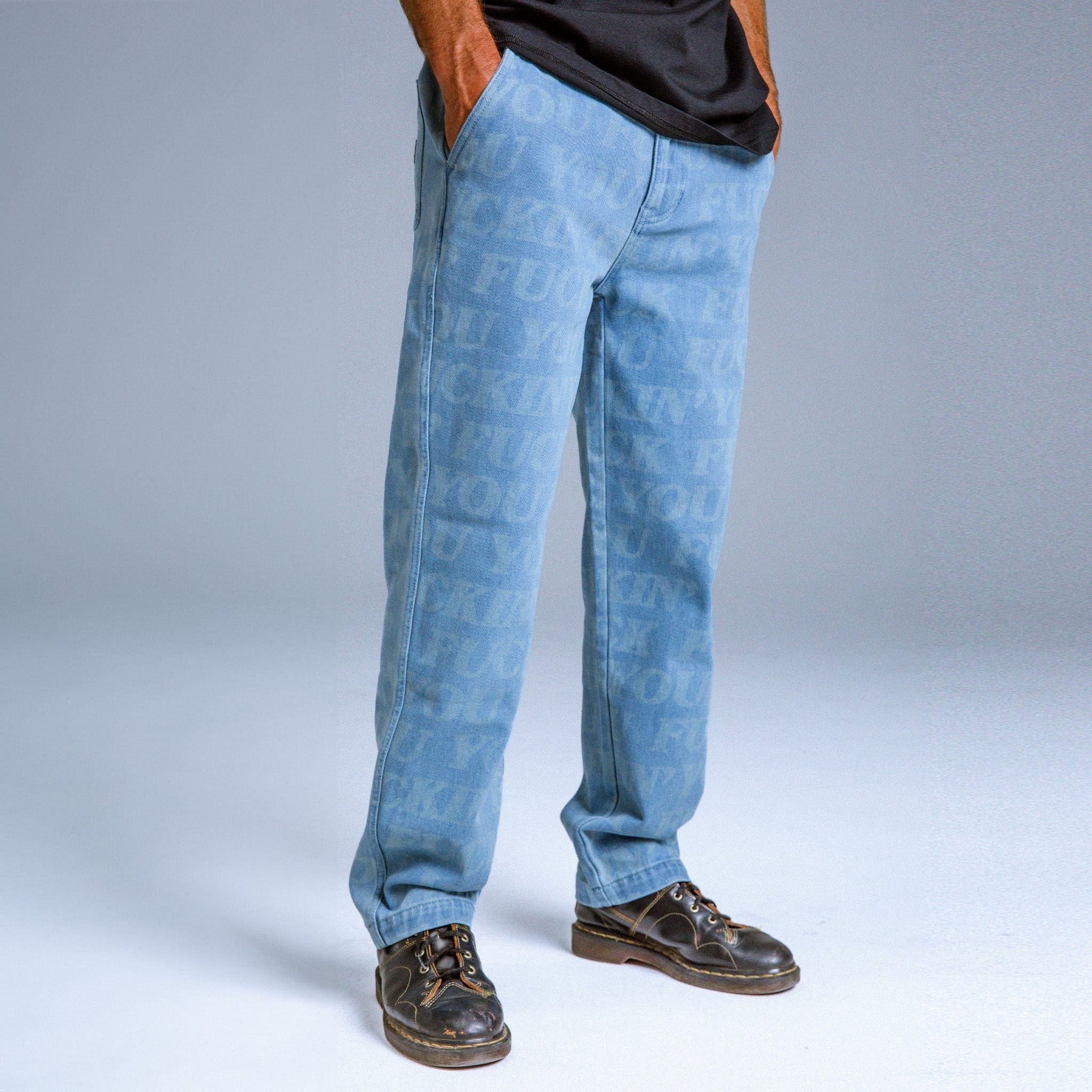 RIPNDIP F.U.F.F. Washed Denim Pants (Light Washed Denim)