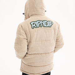 351545 Intertwined Corduroy Puffer Jacket (Khaki)
