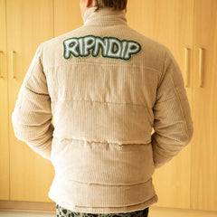 351545 Intertwined Corduroy Puffer Jacket (Khaki)