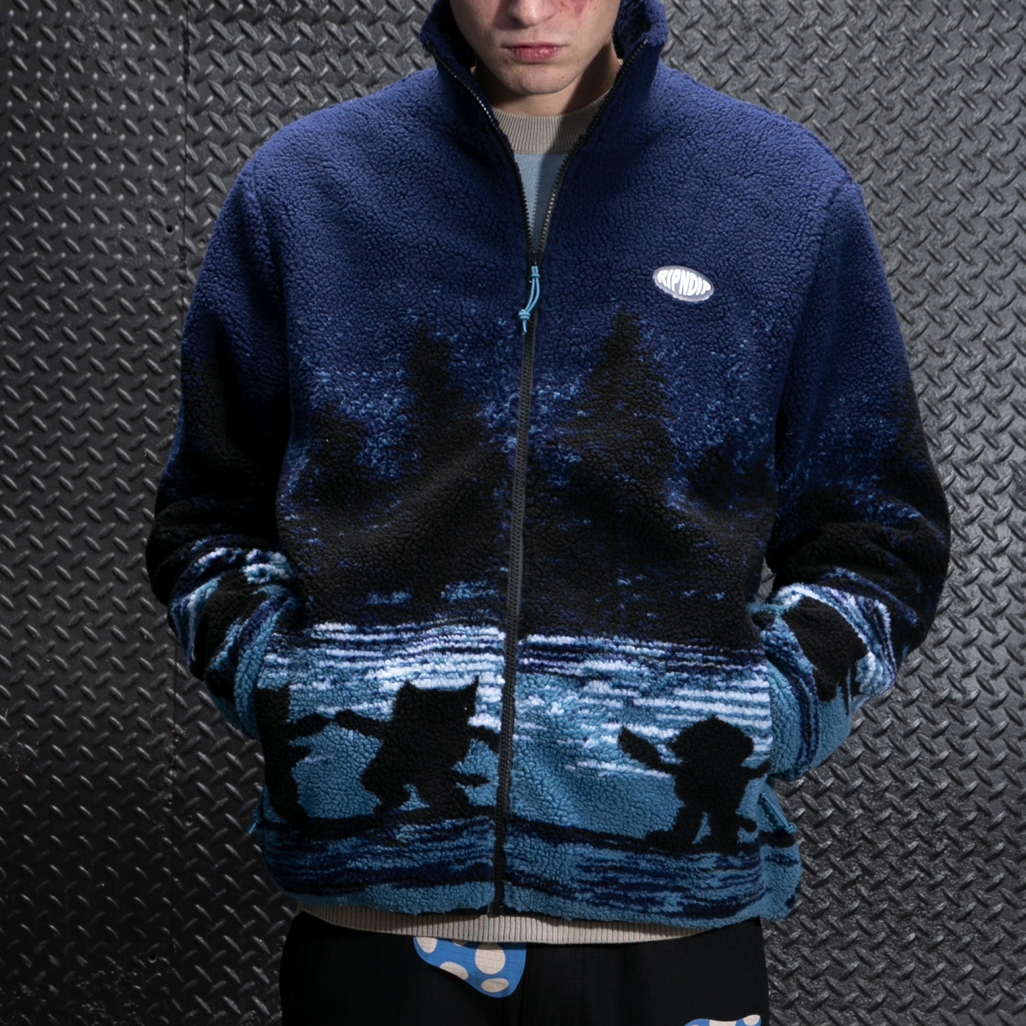 RIPNDIP Cosmic Meadow Sherpa Jacket (Purple/Slate)