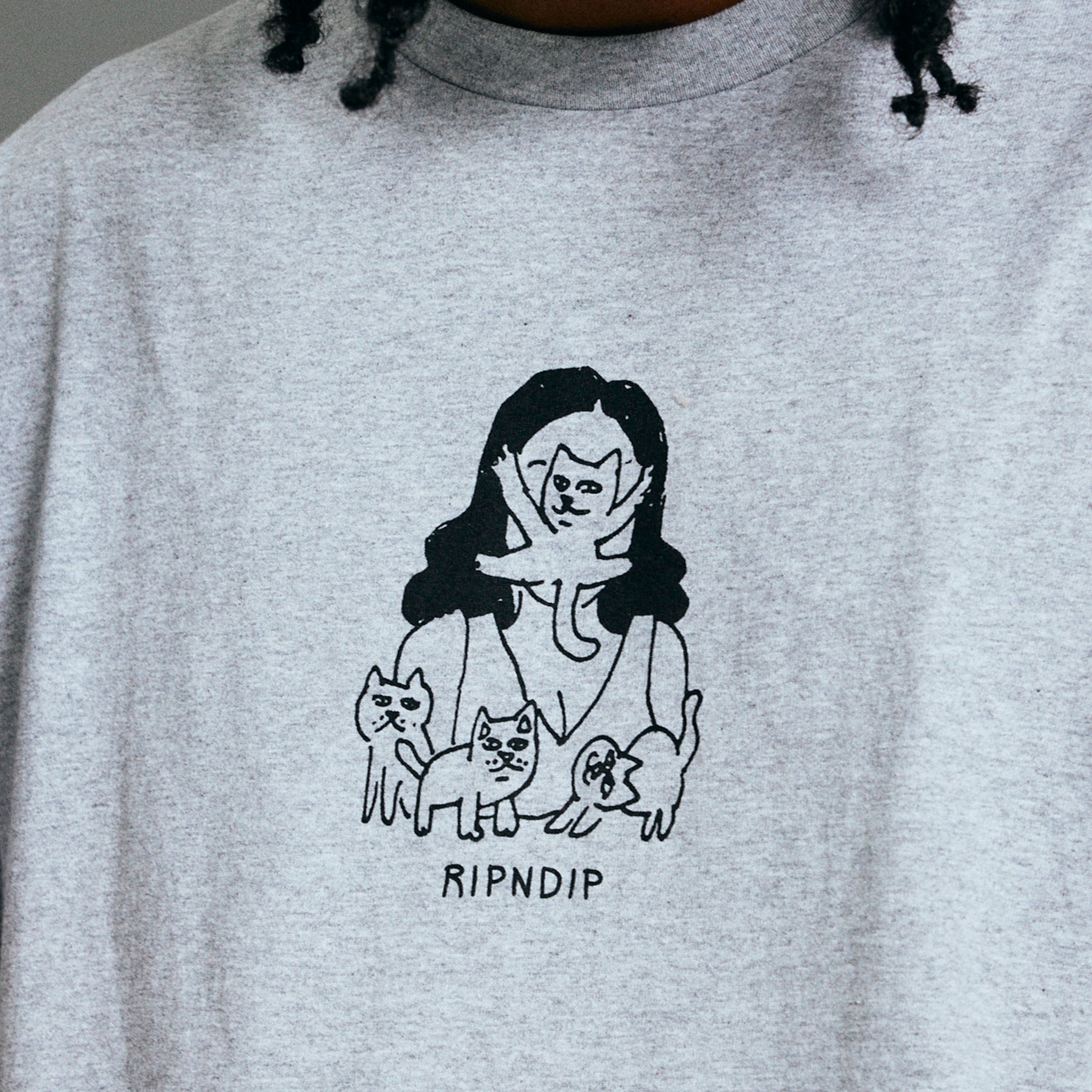 378723 Cat Lady Tee (Ash Heather)