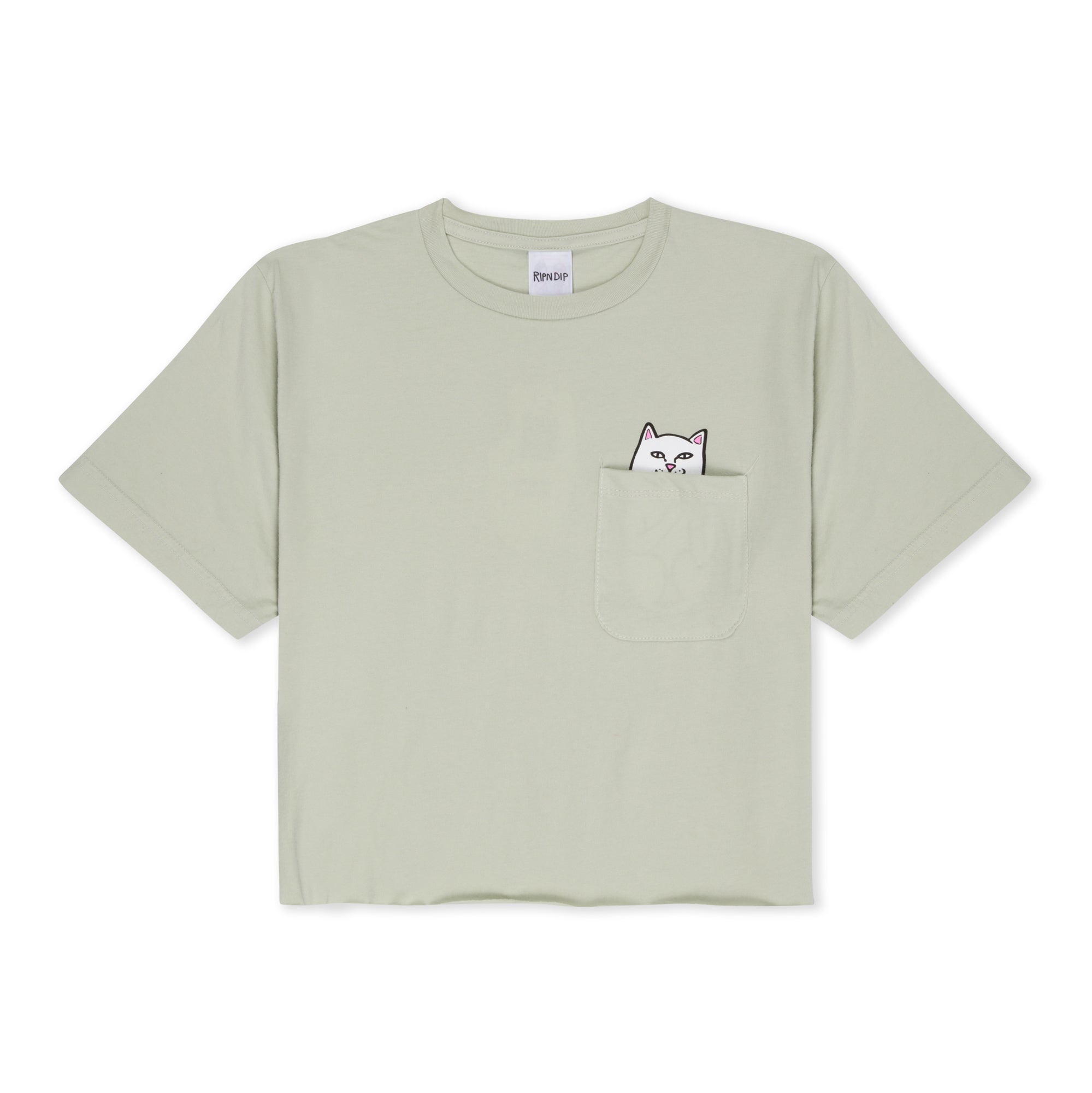 RIPNDIP Lord Nermal Peace Cropped Pocket Tee (Sage)