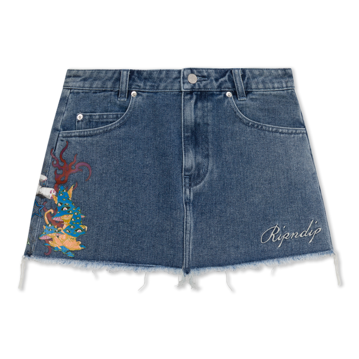RIPNDIP Travis Denim Skirt (Light Wash)