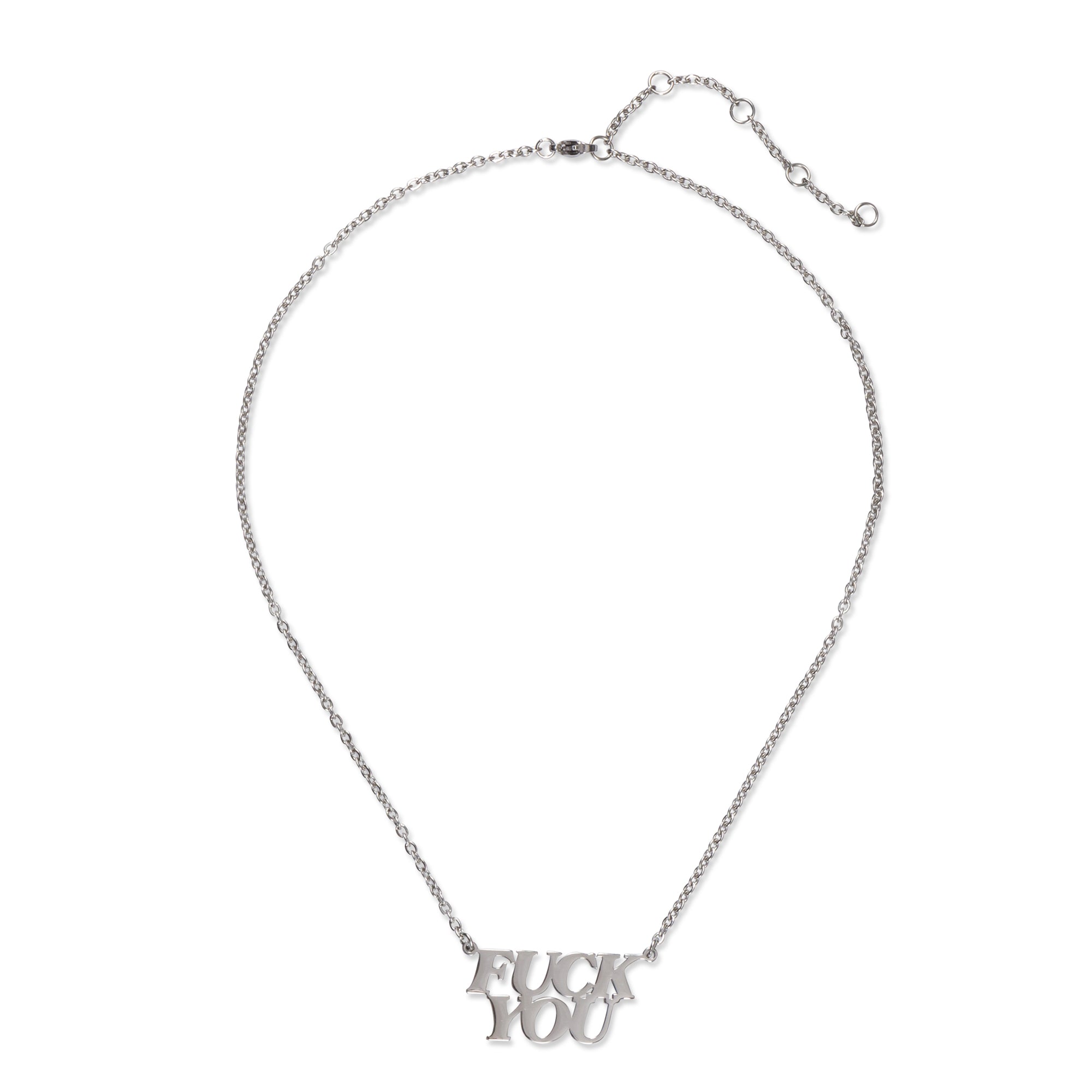 RIPNDIP Fuckin Fuck Pendant Necklace (Silver)