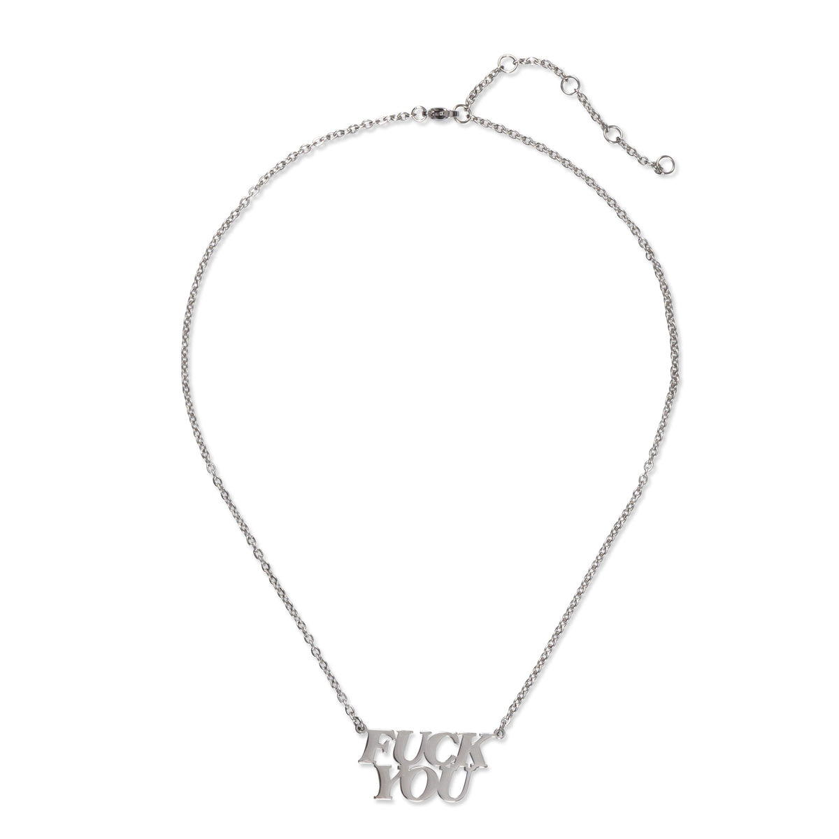 RIPNDIP Fuckin Fuck Pendant Necklace (Silver)