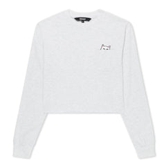 RIPNDIP Lord Nermal Cropped Long Sleeve Pocket Tee (Ash Heather)