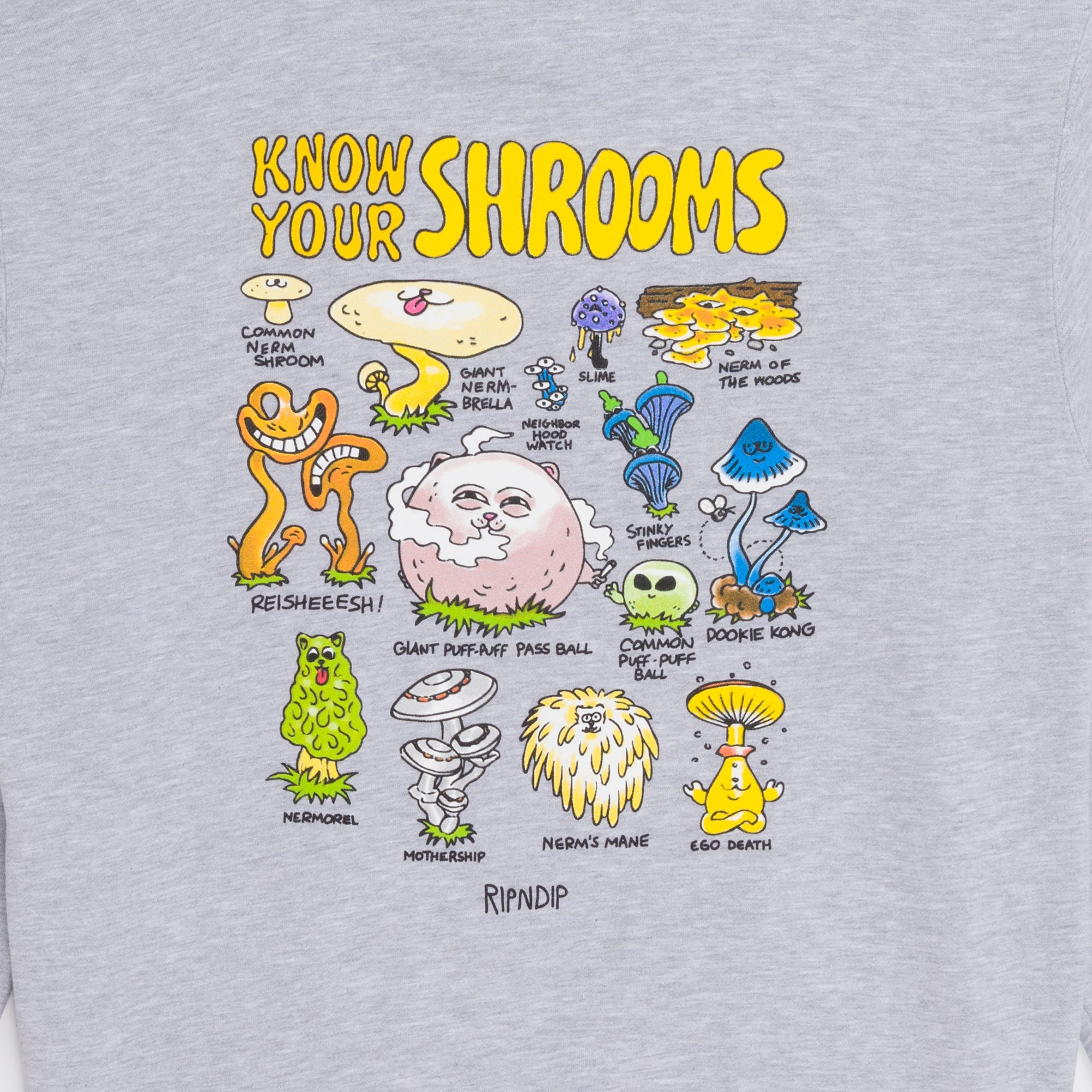 RIPNDIP Know Ur Shrooms Hoodie (Ash Heather)