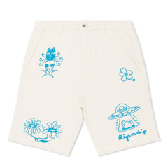 RIPNDIP Blonded Denim Shorts (Off White)