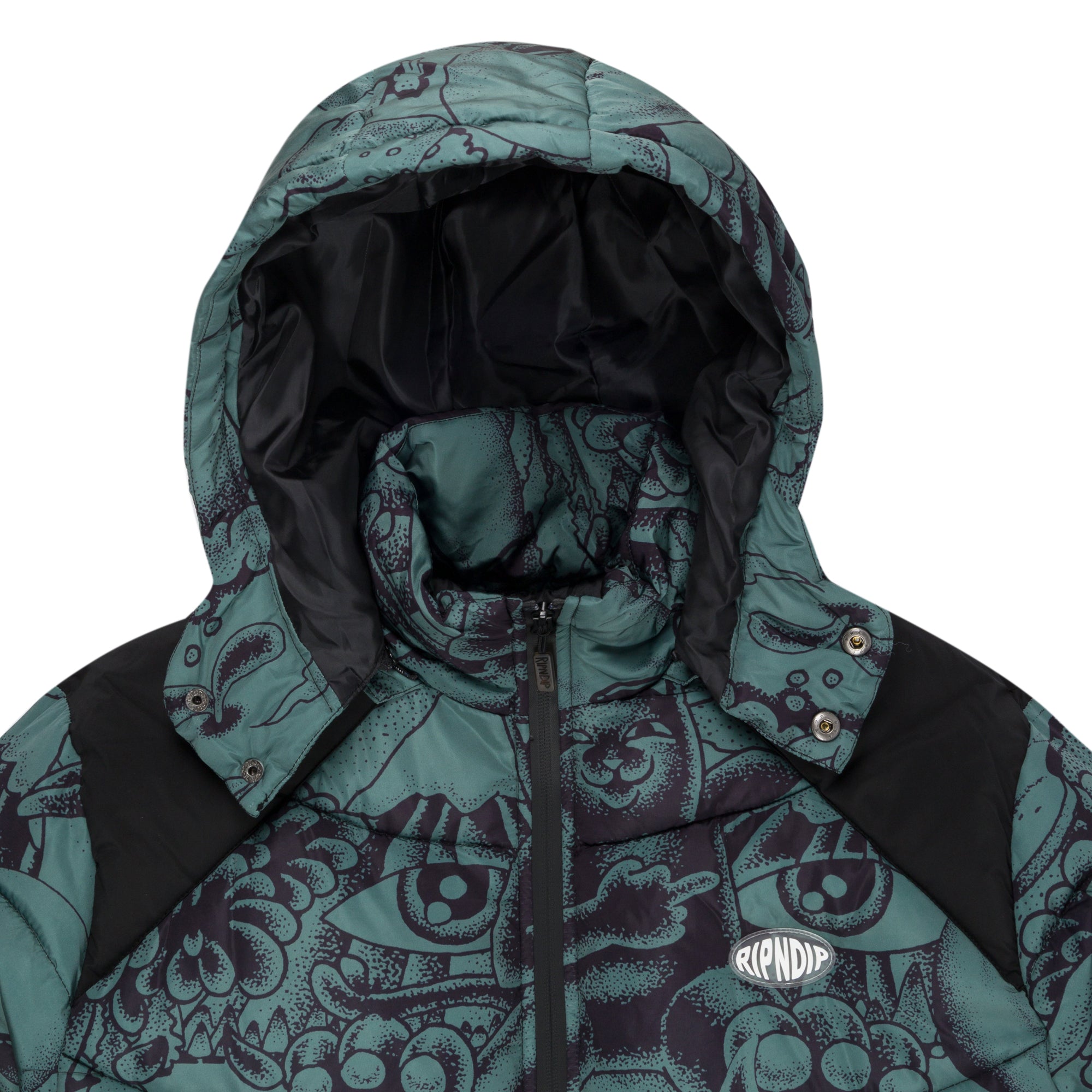RIPNDIP Dark Twisted Fantasy Puffer Jacket (Olive/Black)