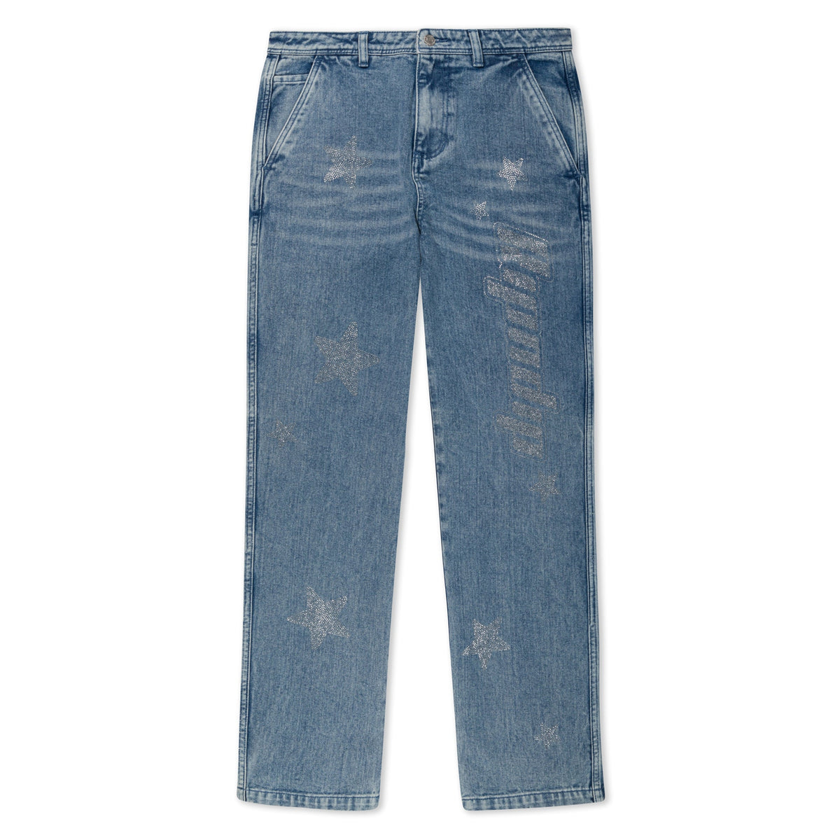 RIPNDIP Kawaii Nerm Womens Wide Leg Pants (Medium Wash)