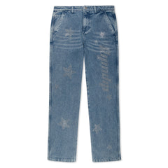 RIPNDIP Kawaii Nerm Womens Wide Leg Pants (Medium Wash)