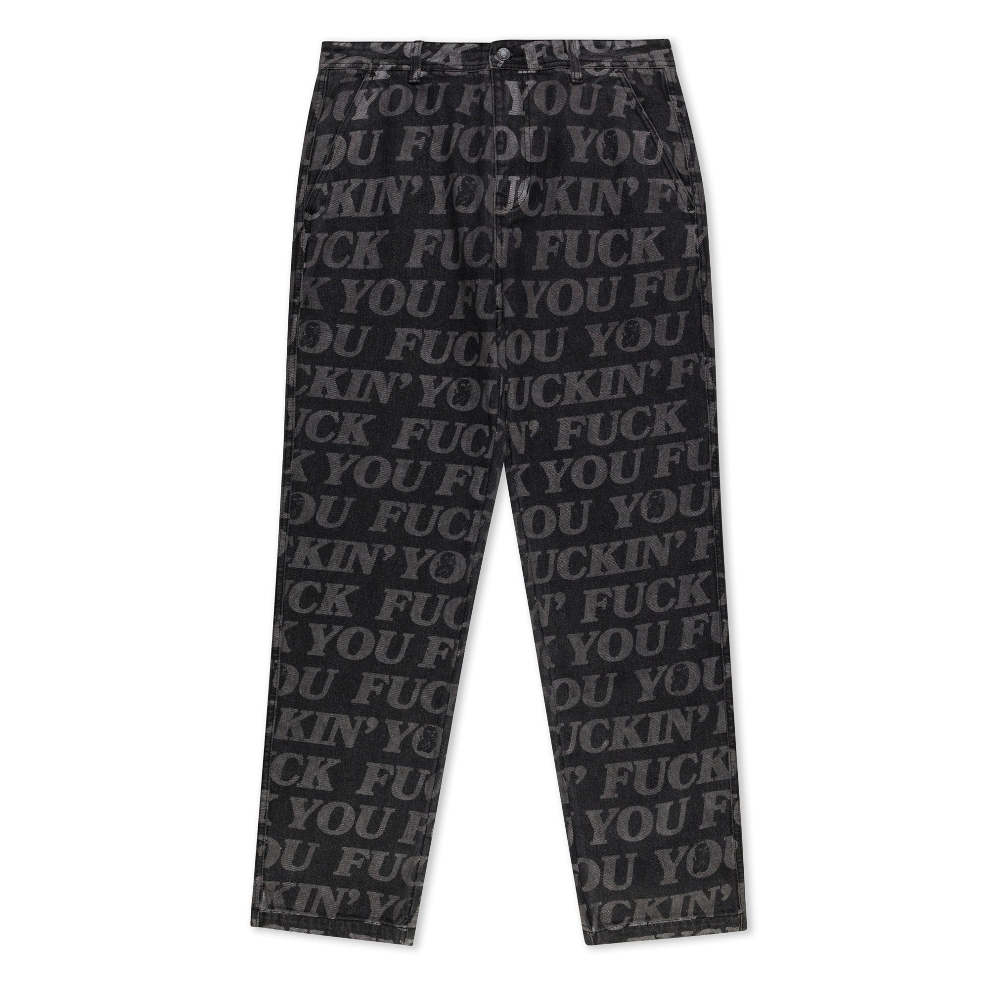 RIPNDIP F.U.F.F. Washed Denim Pants (Black)