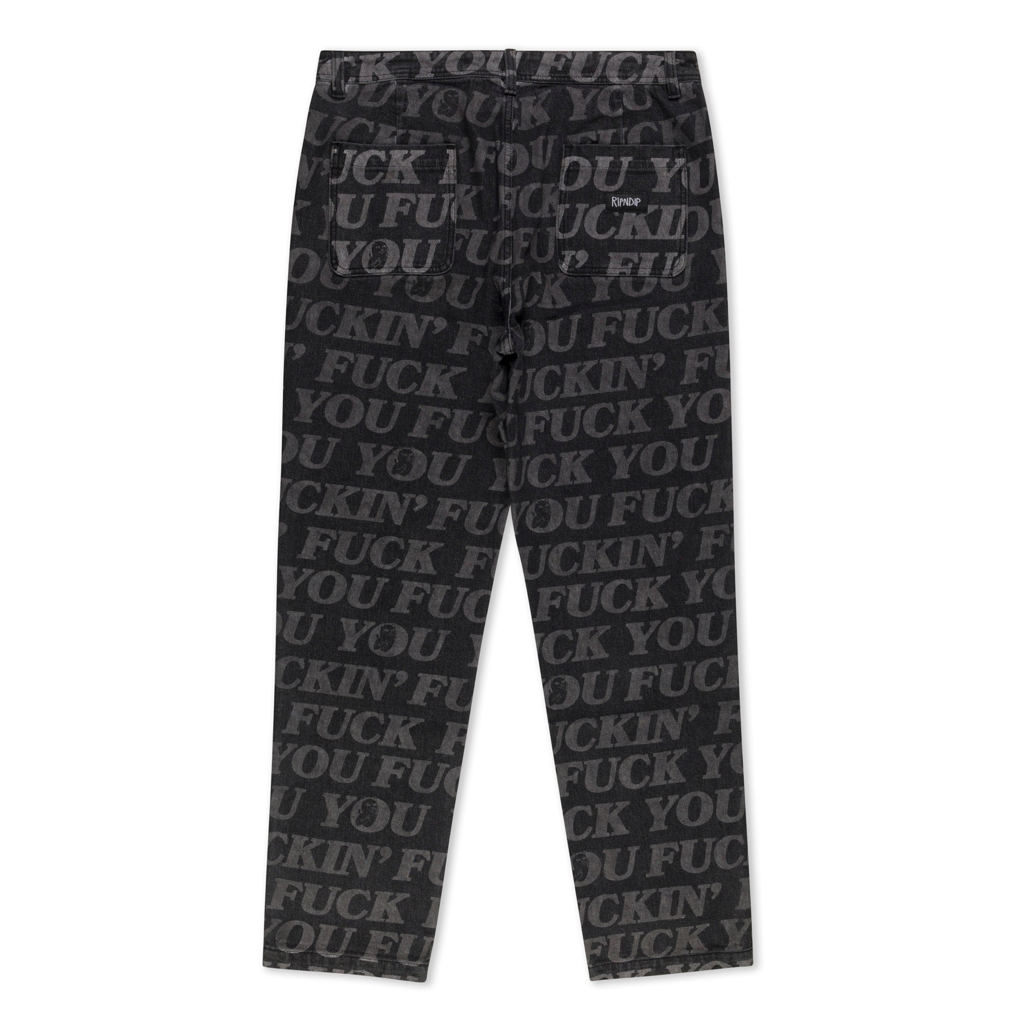 RIPNDIP F.U.F.F. Washed Denim Pants (Black)