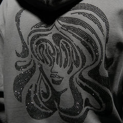 368219 Beautiful Trip Rhinestone Hoodie (Charcoal)