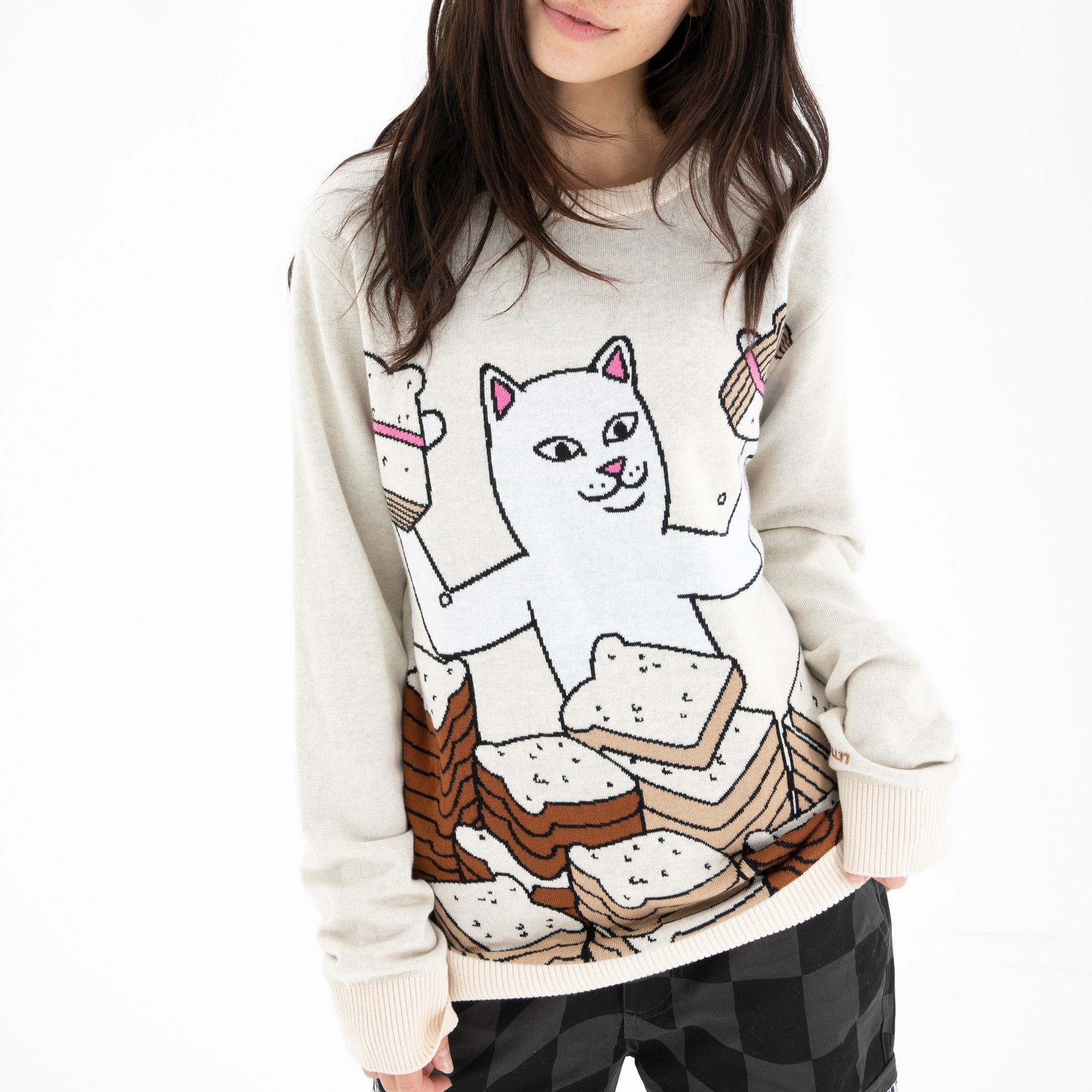 RIPNDIP Lets Get This Bread Knit Sweater (Natural)