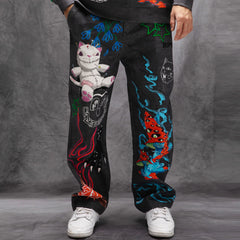 RIPNDIP Travis Wide Leg Pants (Charcoal)