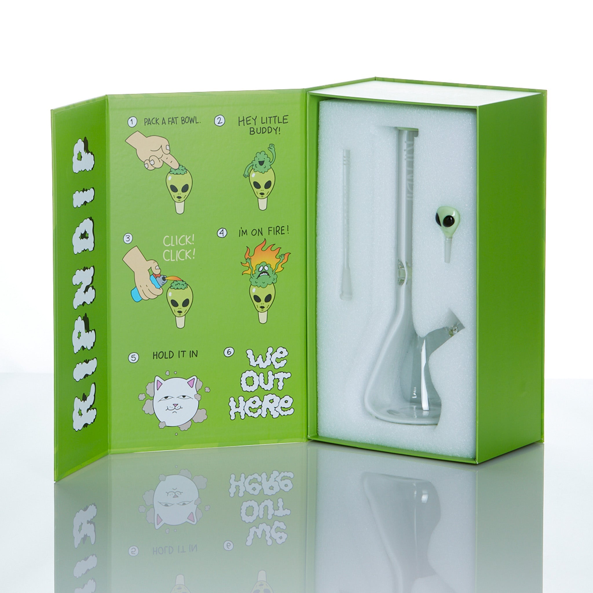 RIPNDIP We Out Here Glass Beaker (Green)