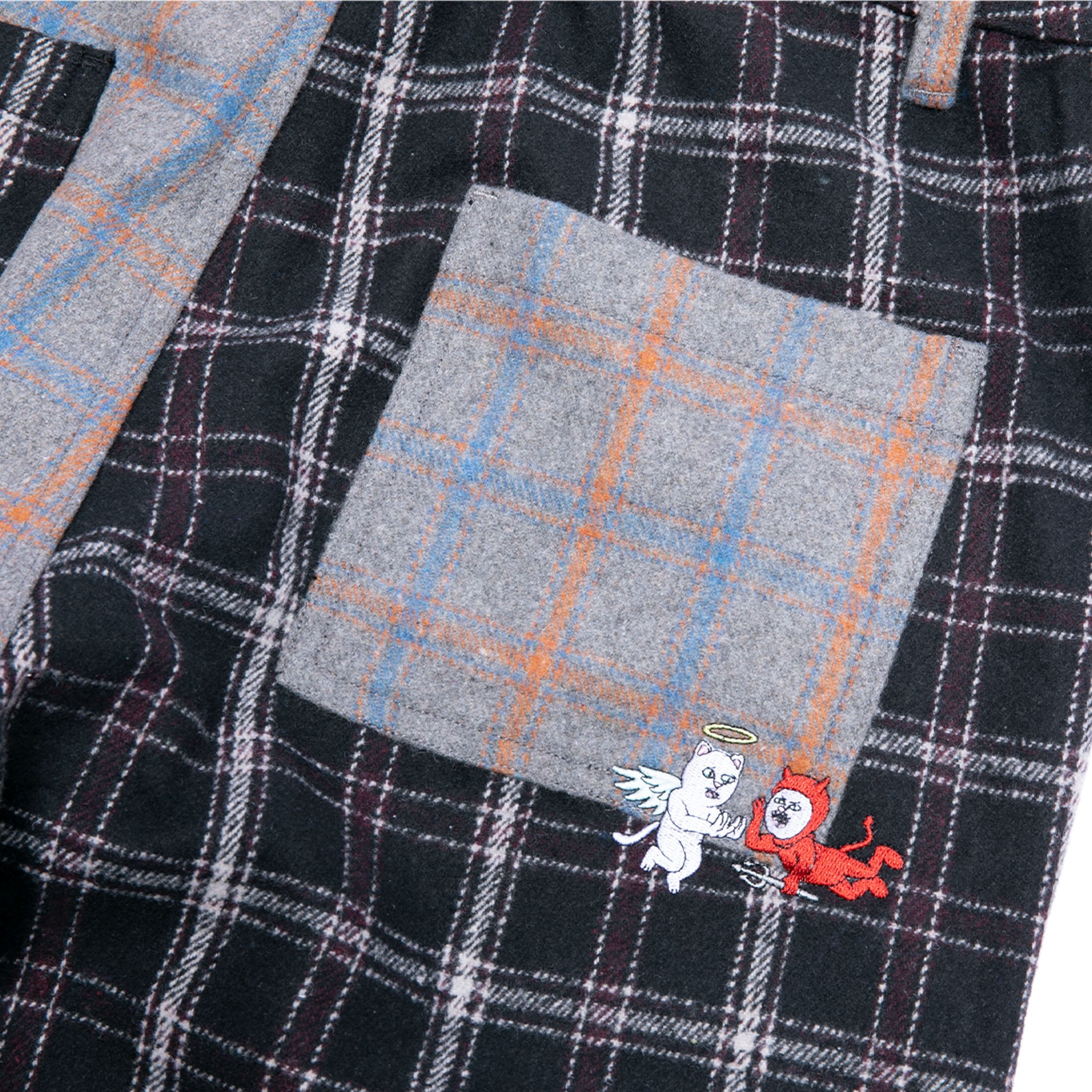 RIPNDIP Limbo Split Plaid Flannel Pants (Dark Brown)