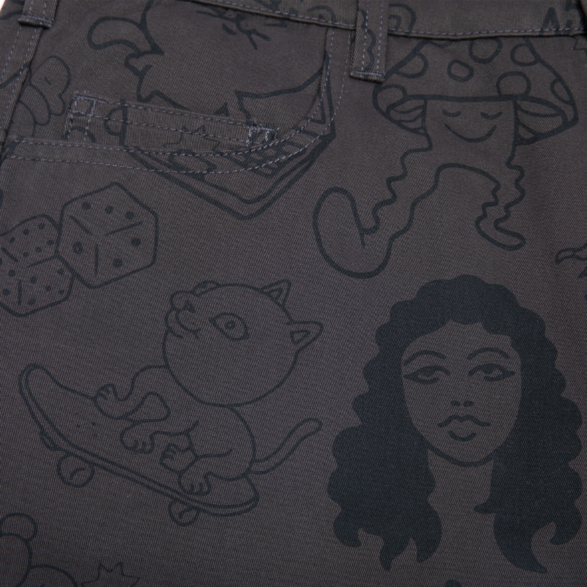 RIPNDIP Nerm Doodle Twill Shorts (Chocolate)